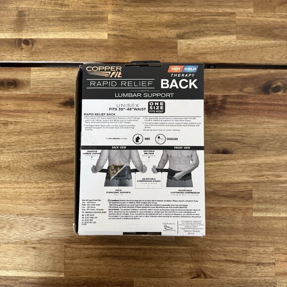 Copper Fit Back Support 3 IN 1 Fits 30”- 48” Waist UNISEX - Picture 7 of 11